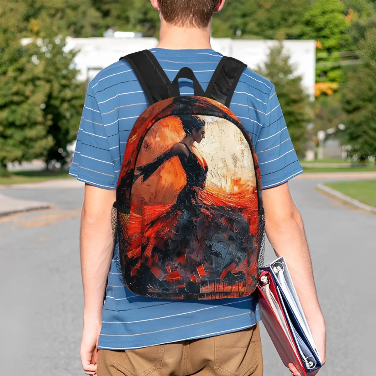 A Woman With Flamenco Touch Dance Backpack Student BookBag Kids School Bag Laptop Shoulder Bags for Boys Girls