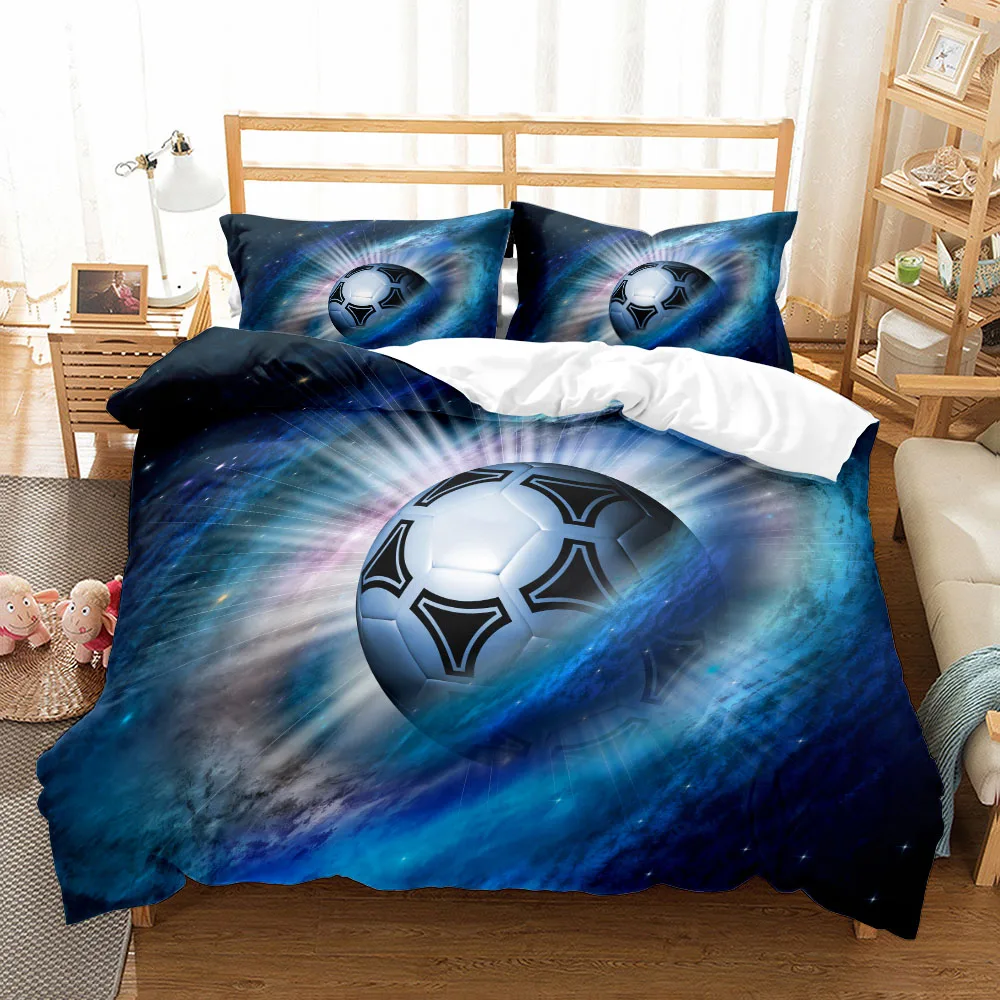 Burning 3D Football Bedding Set King Queen Double Full Twin Single Size Hedgehog Bed Linen Set