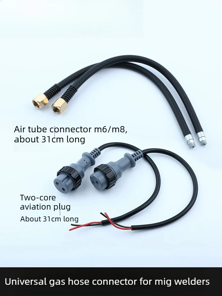 Welding Accessories Kit for CO2 Welding Machine Gas Welding Torch Two Core Control Plug Switch Plug Air Pipe Nut Gas Connector