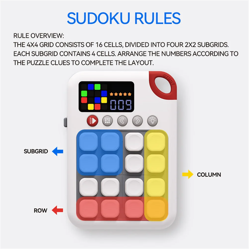 4 × 4 スマートデジタル数独トレーナー自動チェック機能ゲームコンソール子供のための感覚教育おもちゃ 500 レベルメンタル