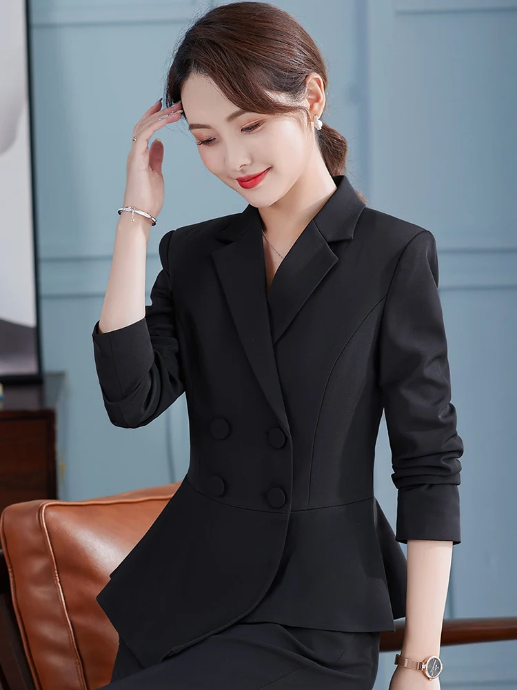 Elegant Maroon Red Formal Uniform Designs Pantsuits With Jackets and Pants Women Business Suits OL Styles Ladies Blazers