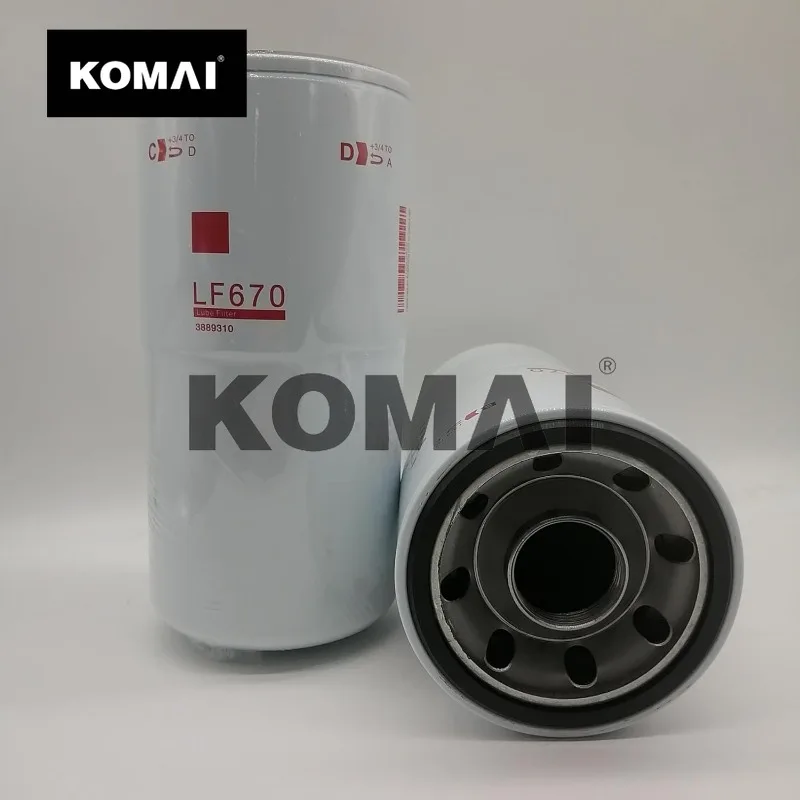 

KOMAI LF670 Спиральный смазочный/масляный фильтр для двигателя 3889310 X15 ISM11 NT-855 VT-903, 2 шт.