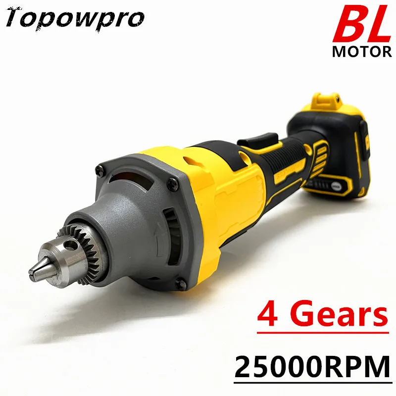 For DeWALT 18V 20V Battery Die Grinder 4 Gears Brushless Straight Grinders 6mm Chuck 25000RPM Grinding Polishing Engraving Tools