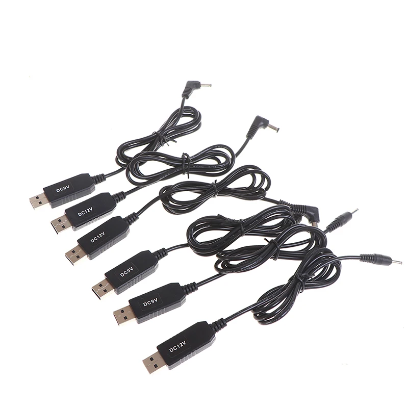 USB Power Boost Line, DC 5V a 9V, 12V Step Up Cabo Adaptador, 3.5x1.35mm, 5.5x2.1mm
