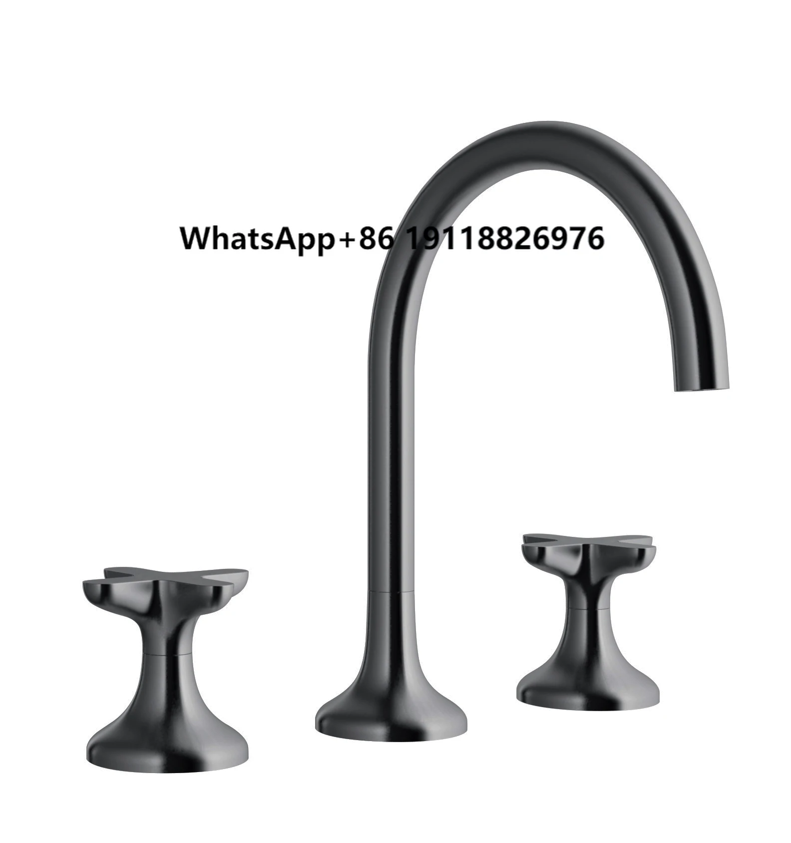 

Three Hole Basin Mixer Faucet Hot and Cold Brass Double Handle Bathroom Basin Faucet