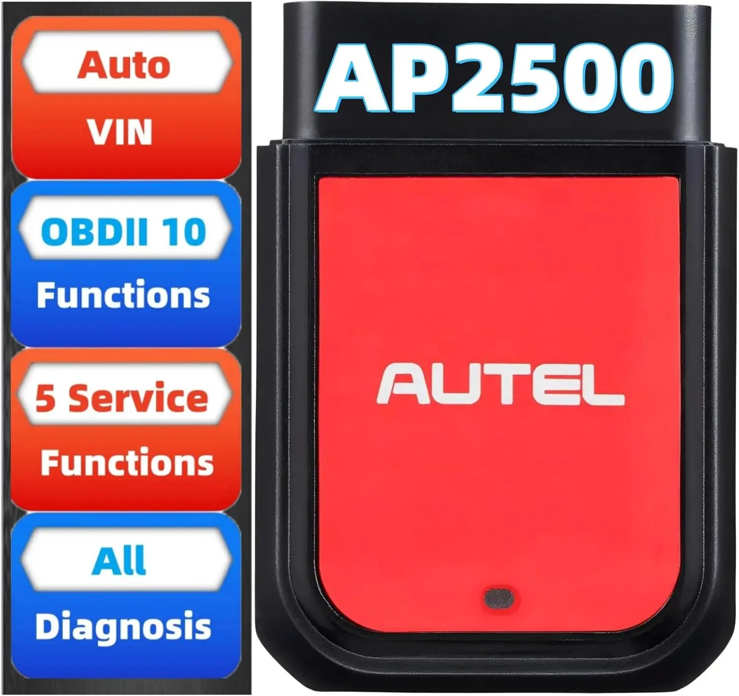 

MaxiAP AP2500 OBD2 Scanner, Bluetooth Code Reader for 45+ Car Brands, Compatible with Android/iOS