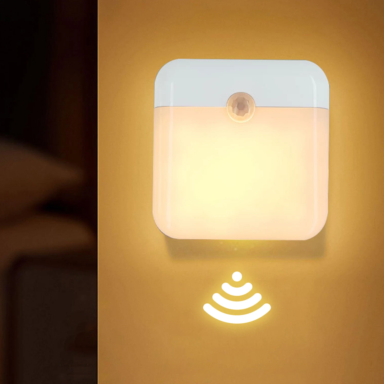 Motion Sensor Led Night Light Usb Charging Wall Lamp for Bedroom Kitchen Stair Hallway Wardrobe Cupboard Lighting