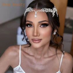 A496 Crystal Forehead Tiara Water Drop Rhinestone Wedding Headwear Women Hair Jewelry Bridal Hair Accessories Girl Headdresses