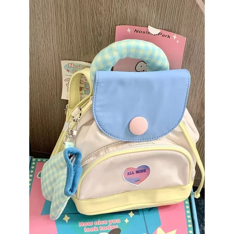 

Summer Button Cute Mini School Backpack Korean Fashion Simple Cartoon Backpack All Match Aesthetic Bolsos De Rafia Verano Mujer