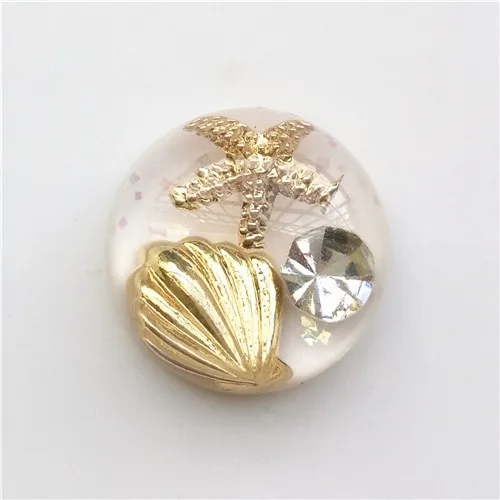 20PCS 18mm 6Colors Round Resin Beads Metal Accessories inlaid Loose Beads Resin Cabochon Domes Flat back beads Jewelry Finding