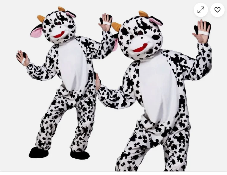 

Новинка 2026 года, Лидер продаж для взрослых, милый костюм талисмана в горошек с изображением коровы, плюшевое рождественское нарядное платье, костюм талисмана на Хэллоуин