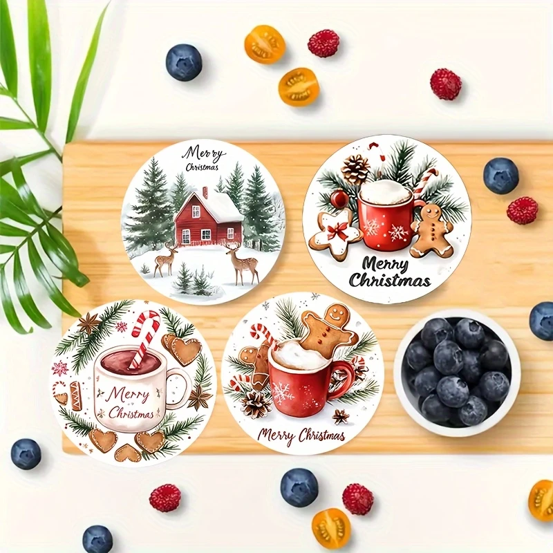 2D Christmas Gingerbread Man Elk Wooden Heat Insulation Mat Home Coffee Shops Tea Coffee Cups Party Decora 2026 New Year Gift