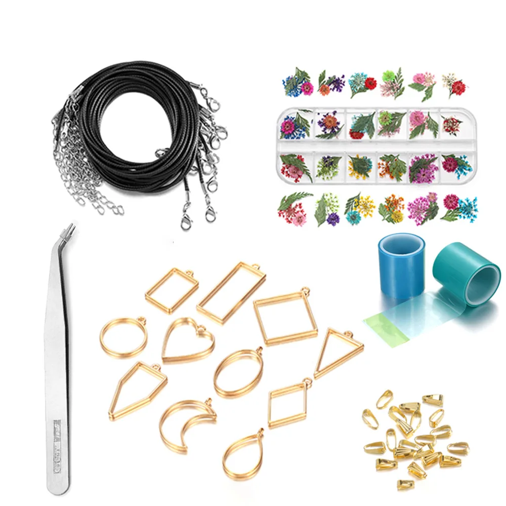 1 Set New Multi Style Necklace Set With Geometric shape, UV Glue Shaping Frame Material set, DIY Drip Glue Mold Wholesale