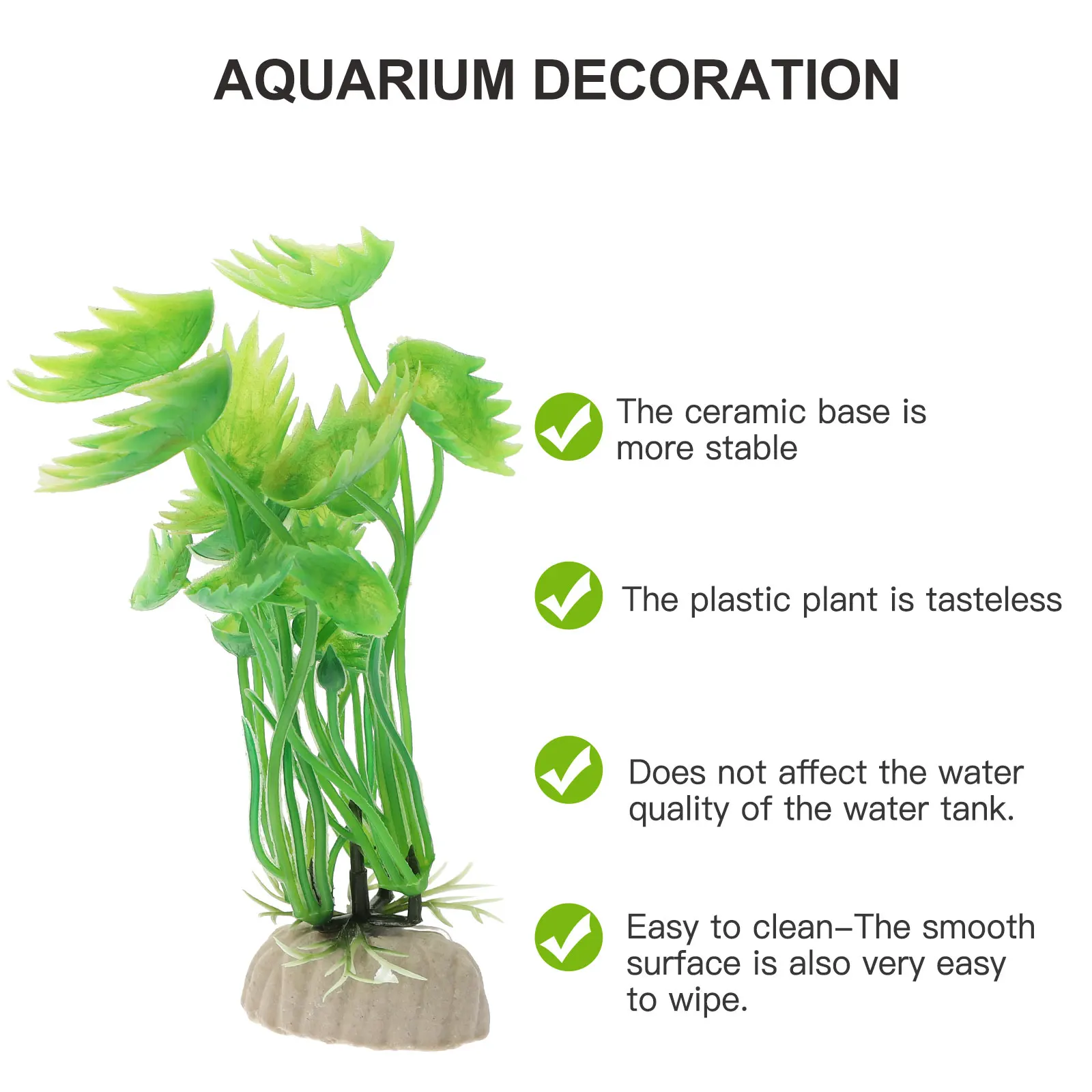 

20pcs Artificial Water Plants Simulation Fish Tank Aquarium Decoration Easy Clean Plastic Ceramic Base Lifelike nament Pet