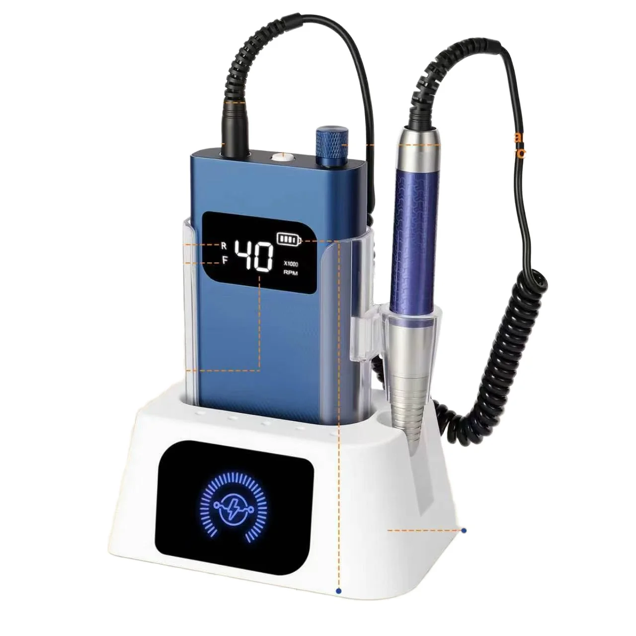 40000RPM Professional Portable Rechargeable Electric Nail Drill High Capacity Battery Nail Drill Machine