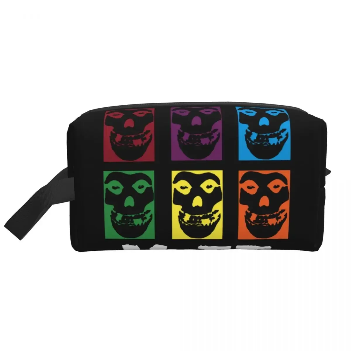 Custom Rock Punk Band Misfits Skull Face Cosmetic Bag Women Large Capacity Heavy Makeup Case Beauty Storage Toiletry Bags