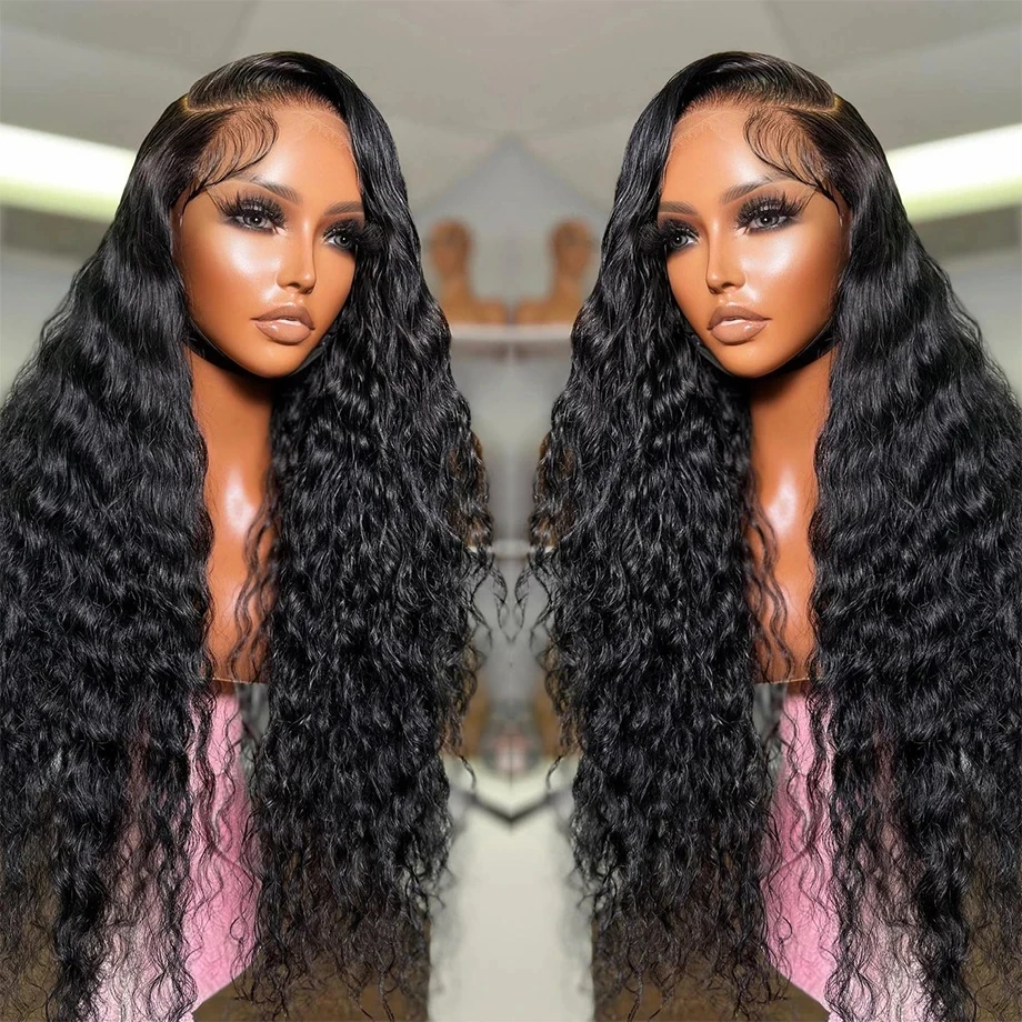 HD Deep Wave 13x6  Lace Frontal Wig Transparent  Frontal Human Hair Wigs Water Wave Human Hair 13x4  Lace Front Wig For Women