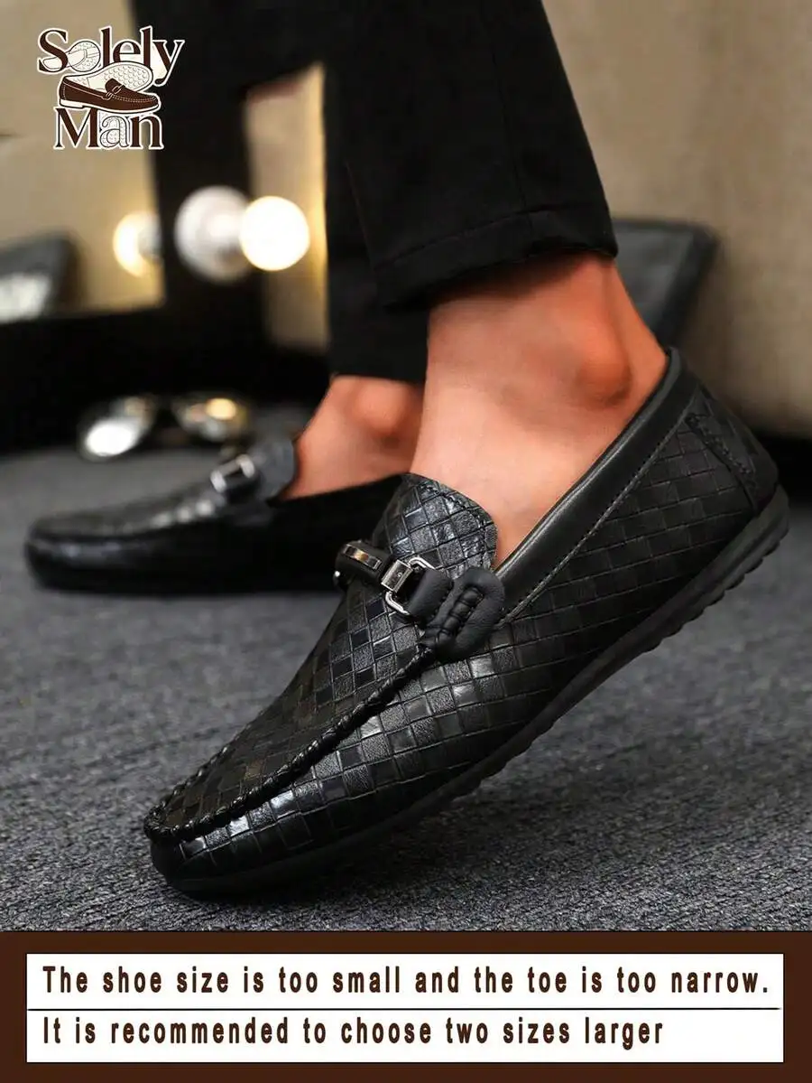 

Casual Slip On Moccasins Loafers, Soft Bottom Leather Flat Boat Shoes Men Daily Formal Outdoor Walking Footwear