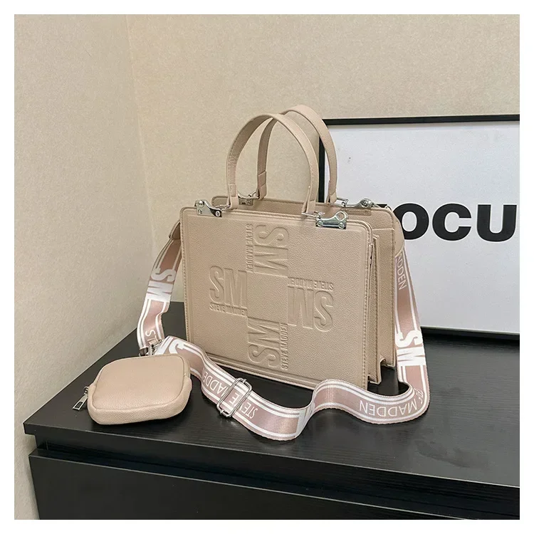 

2025 Debossed Monogram Tote | Y2K Convertible Straps + Hidden Pockets | Women's Retro Workhorse Shoulder Bag