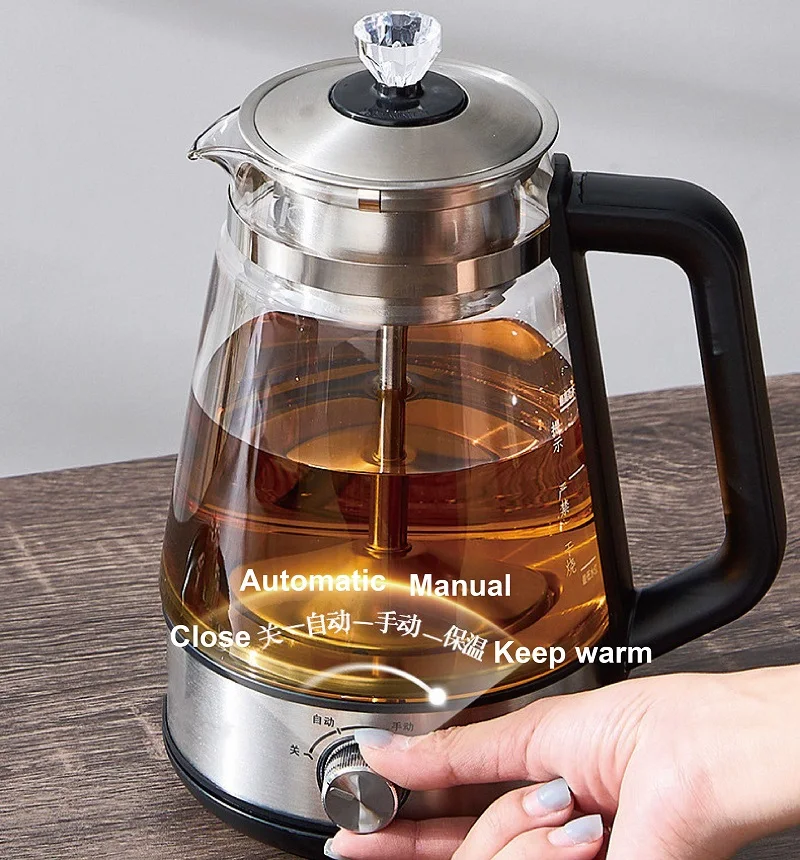 1200 مللي ماكينة صنع الشاي بوير الشاي الأخضر الزجاج البخار إبريق الشاي العزل التلقائي وعاء صحي صغير غلاية كهربائية منزلية 220 فولت