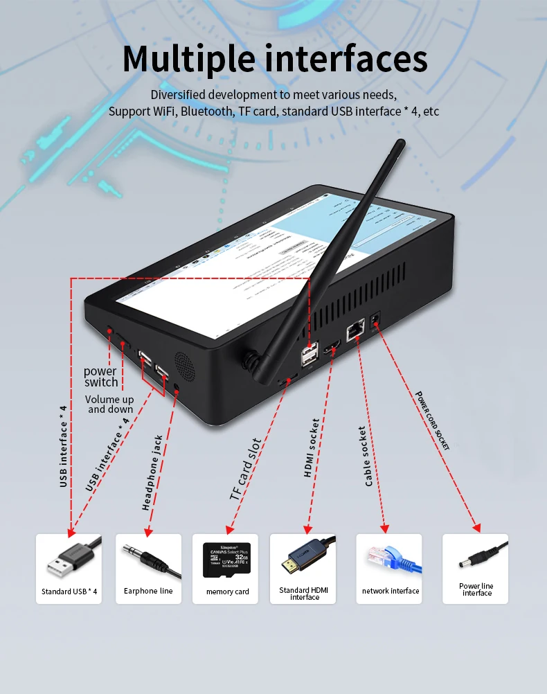 CENAVA 7 Inch 2G 64GB Z8350 4USB WIFI BLE  Industrial Tablet Desktop Pc Computer