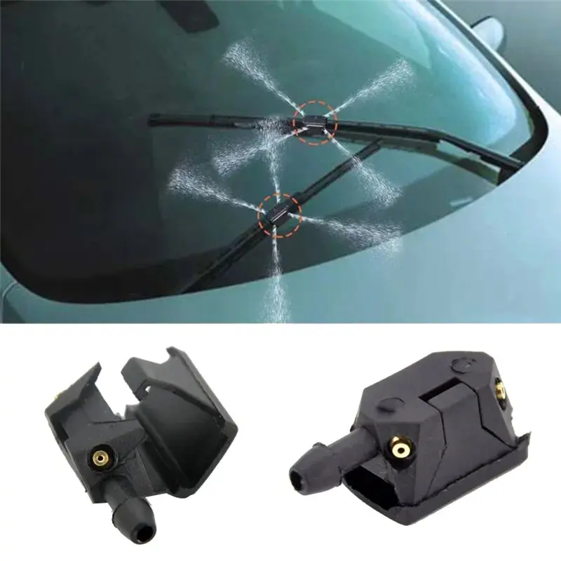 A14F-2 Pcs Universal Washer Nozzle Wiper Blade Spray Nozzle Adjustable 4-Way Upgrade Installed On 8Mm 9Mm Car Accessories