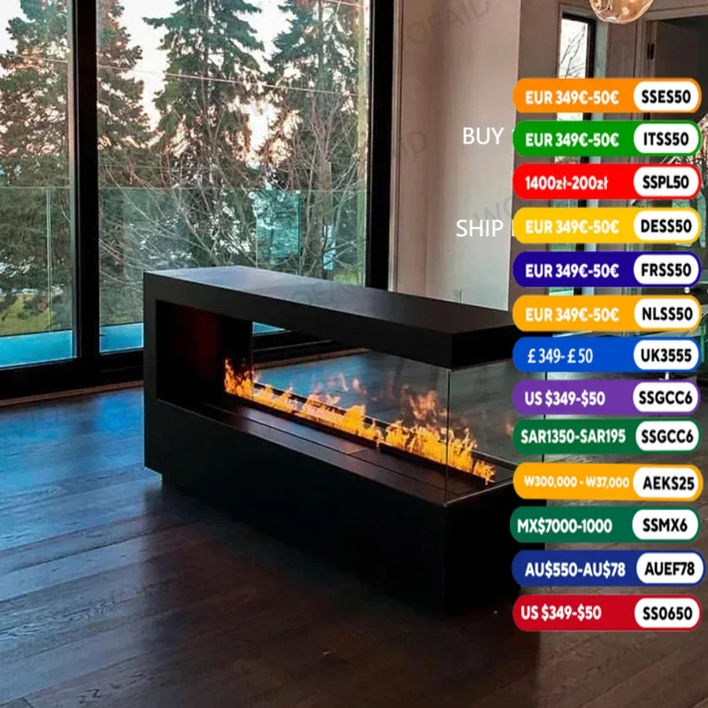 

Embedded Simulated Flame Fireplaces Ultra-thin Home TV Stand Humidifier Fake Fire Electric Fireplace Decoration for Living Room