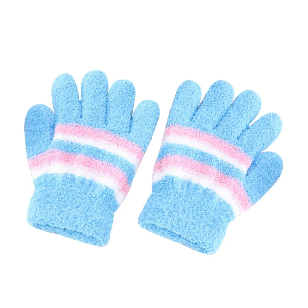 

Модные теплые детские зимние перчатки, морозостойкие детские перчатки с длинными пальцами, утепленные мягкие вязаные перчатки для детей 6-9 лет, уличные