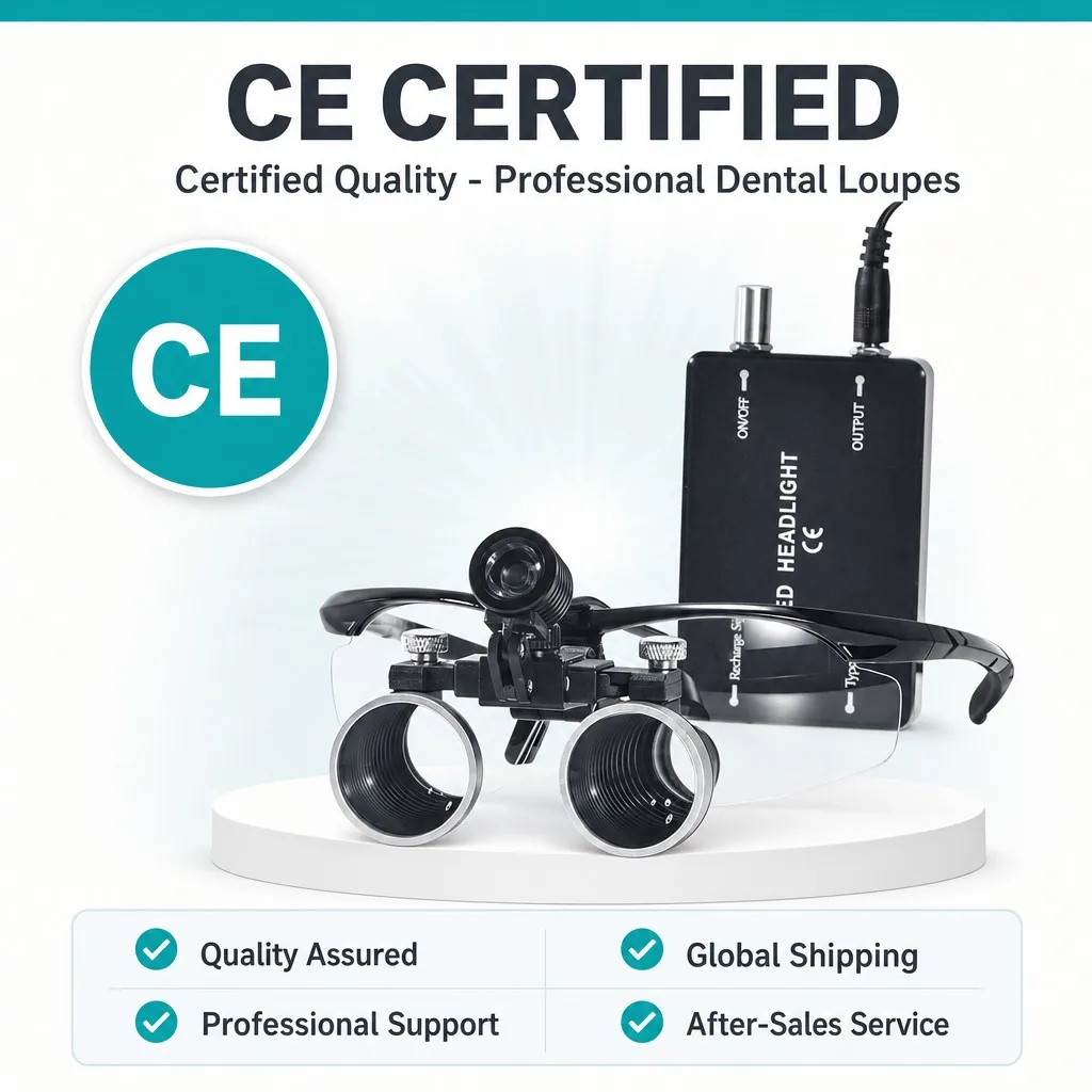 Head-Mounted Loupes 2.5X/3.5X with Rechargeable LED Light Magnifier