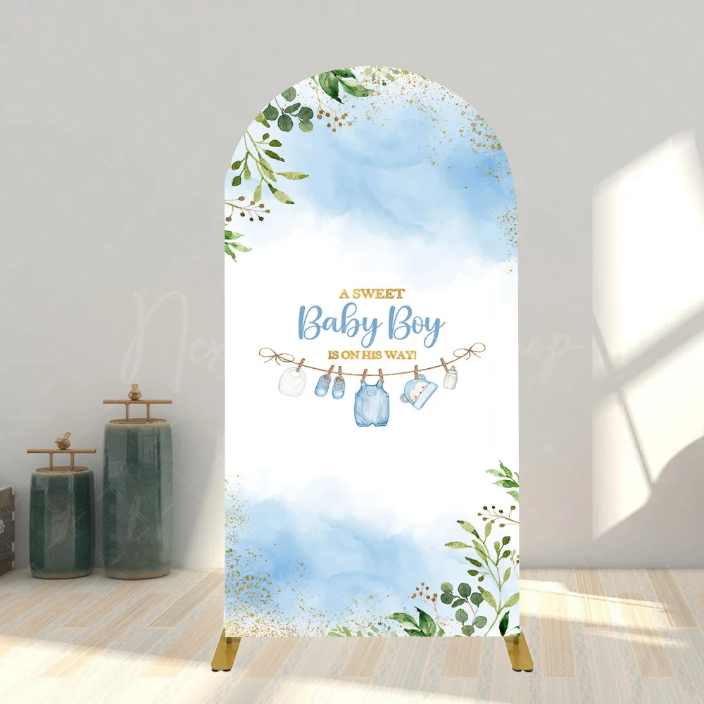 

Sweet Baby Boy is On His Way Photography Background Kids Newborn Boys Birthday Party Decor Banner Boys Blue Baby Shower Party