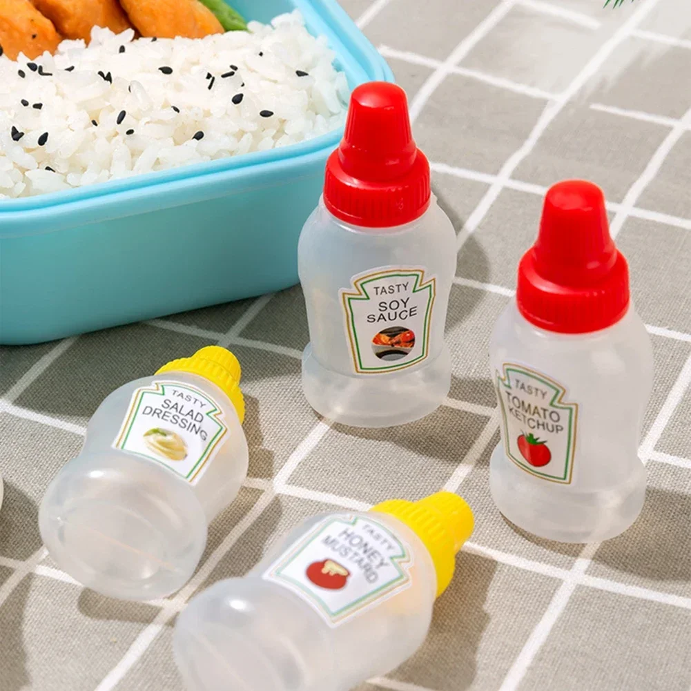 25ml Mini Sauce Bottle Refillable Ketchup Honey Tomato Salad Containers Bottles Portable Sauce Jars Storage Dressing Dispensers