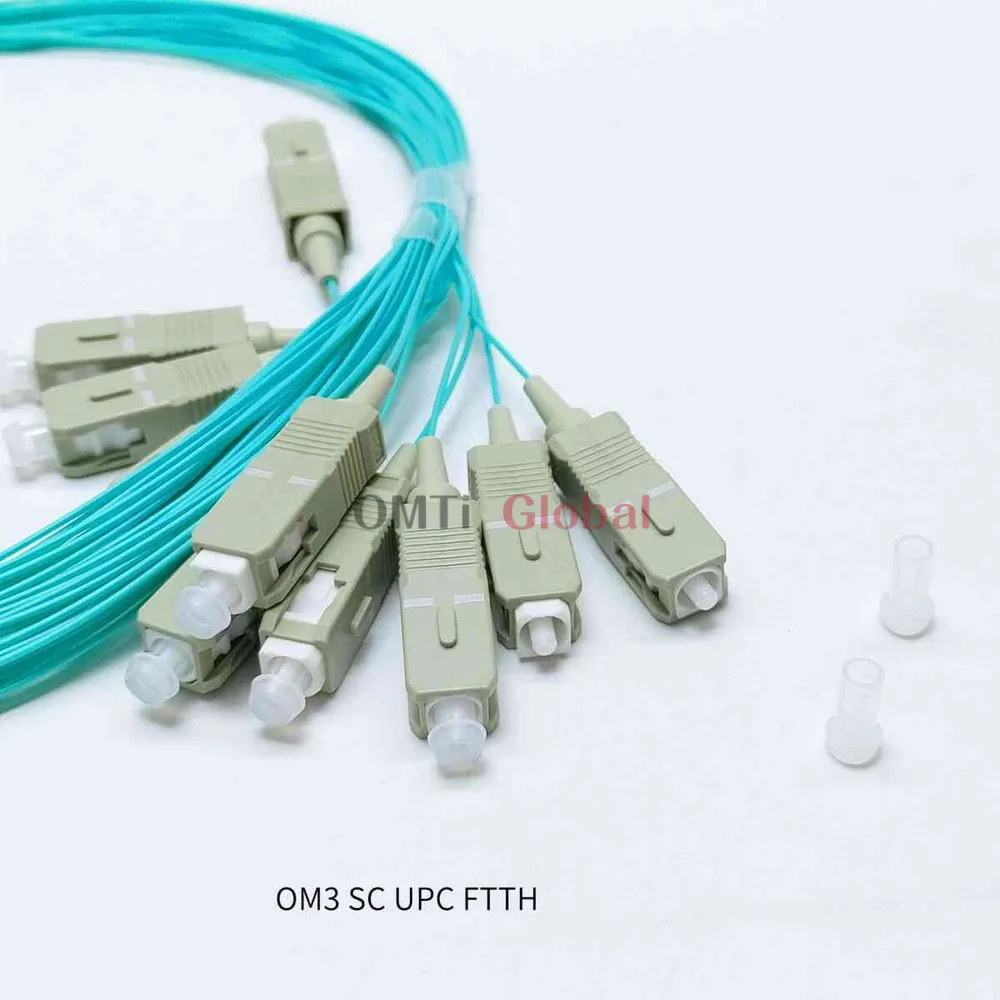 100 Uds coleta de fibra óptica 0,9 Mm Simplex PVC 10 Gigabit multimodo OM3 SC UPC FTTH