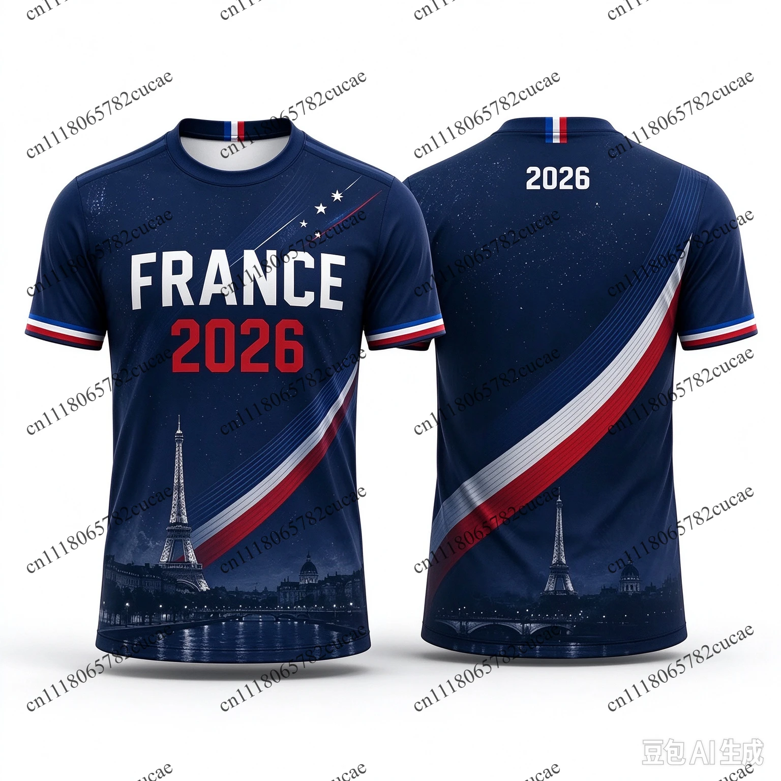 Men's Breathable Polo Shirt, French Team 2026 Unique Printed Fan Shirt