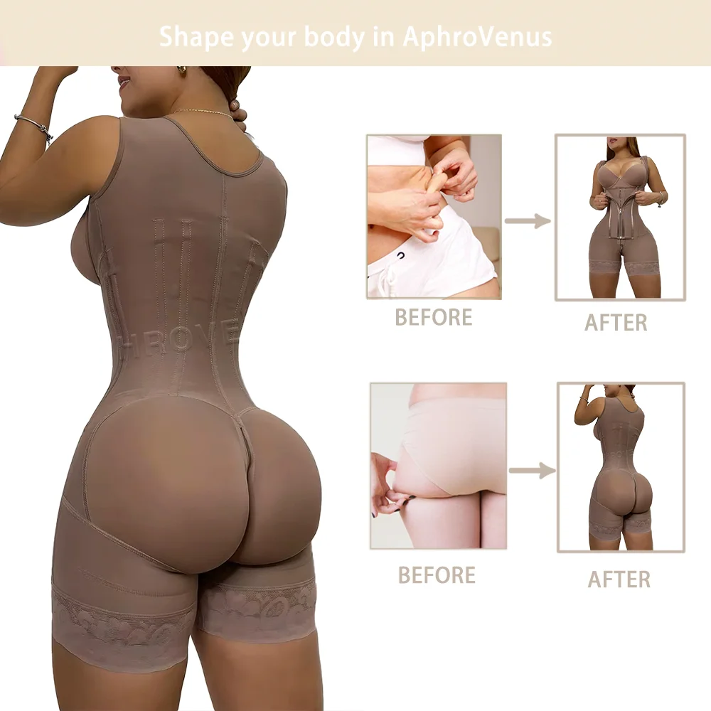 Fajas colombianas dupla compressão corpo shaper cinto três ganchos e zíper na frente emagrecimento reduzindo shapewear sem sutiã