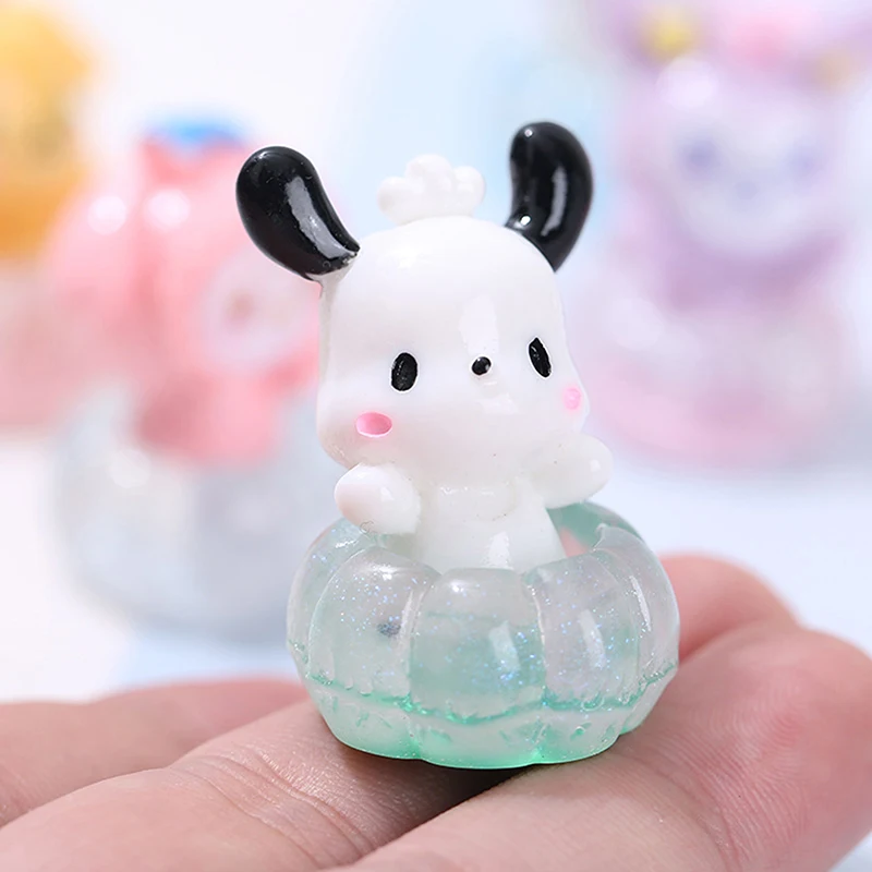 Luminous Mini Sanrio Microlandscape Miniature Hello Kitty Figurines Fairy Garden Accessories Home Decor Glow in The Dark