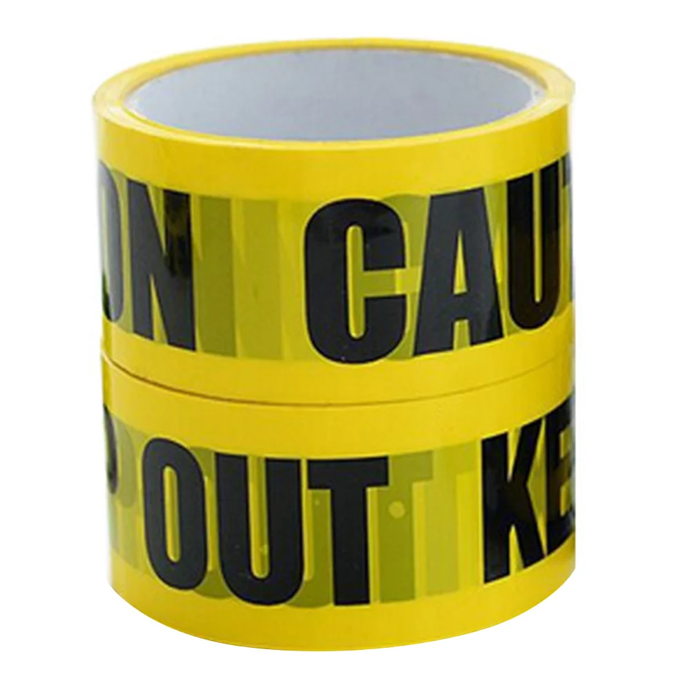 

2 Rolls Yellow Caution Tape Weatherproof Tear Resistant Uv Resistant for Construction Barrier Warning