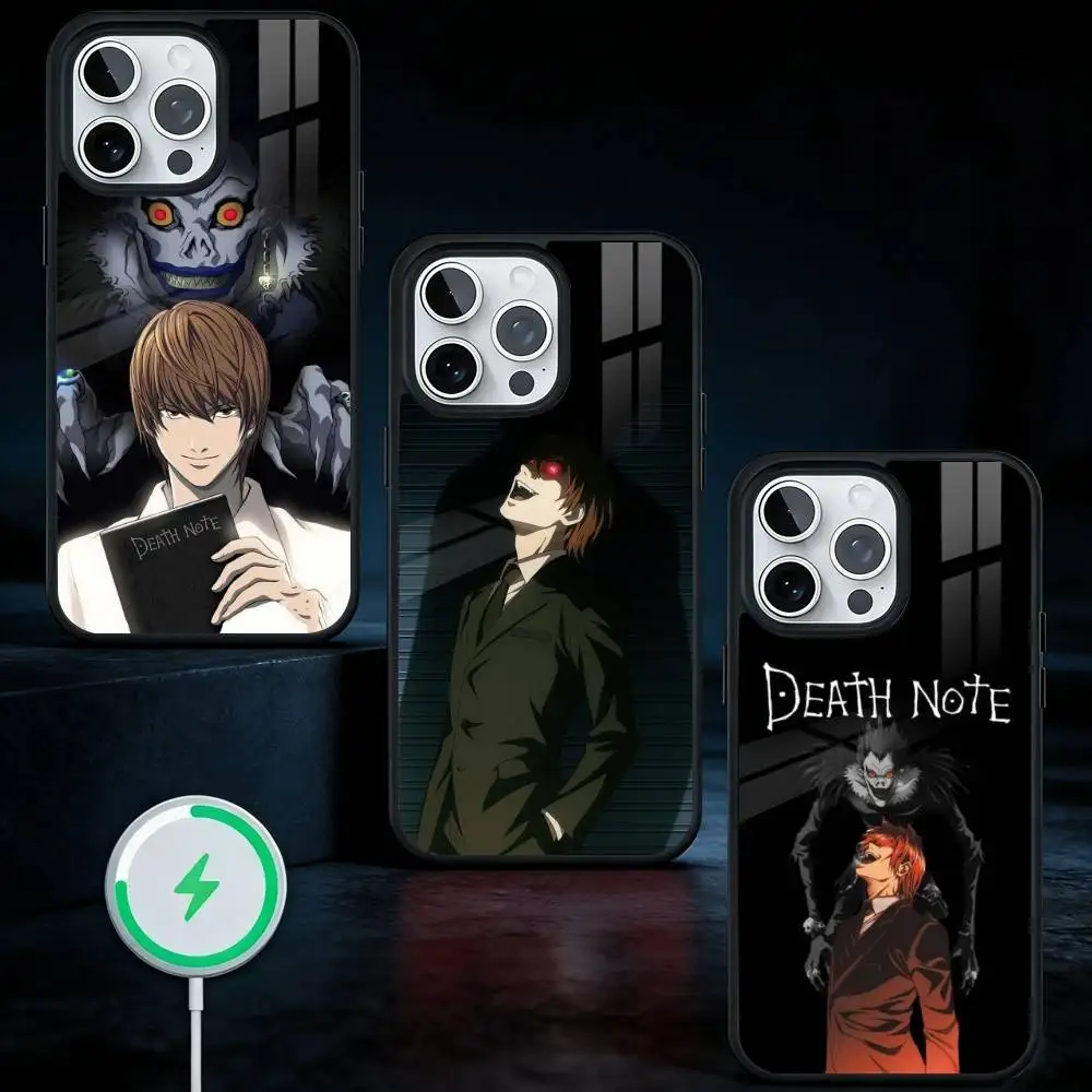 

Чехол для телефона с изображением аниме «Тетрадь смерти» для iPhone 17, 16, 15, 14, 13 Plus, Pro Max, магнитный, для беспроводной зарядки Magsafe