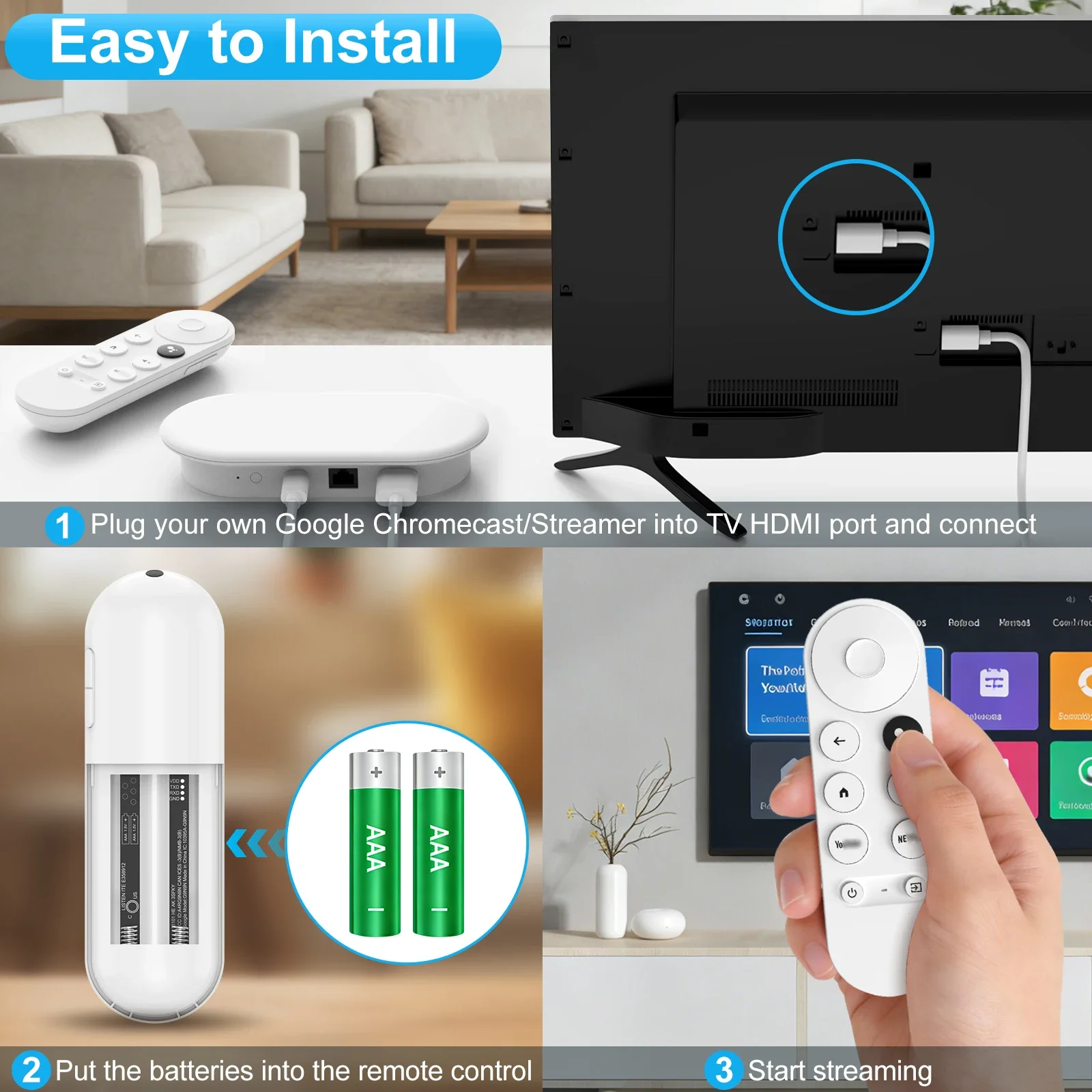 G9N9N Replacement Remote Control For Google Chromecast 4K/HD TVs Remote For Google TV Streamer 4K With Voice Control view 6