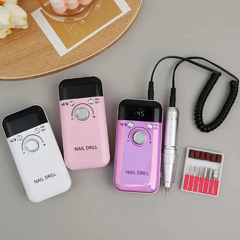 

1 set Nail polisher digital display screen - USB charging portable home travel nail drill, including various accessories