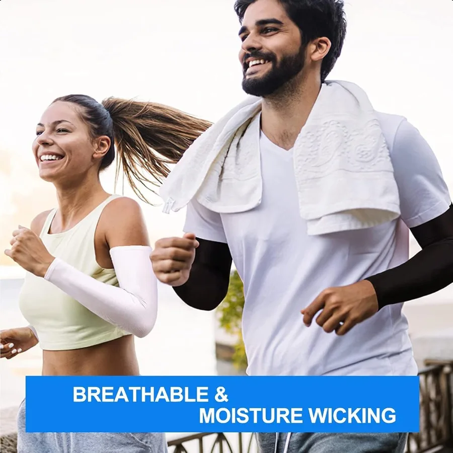4 pares de mangas de braço com proteção solar UV para homens e mulheres, capa de braço UPF 50 para beisebol, ciclismo, basquete