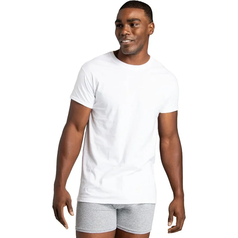 Men's Undershirts, Moisture Wicking & Tag Free, Short Sleeve Crew T-Shirts