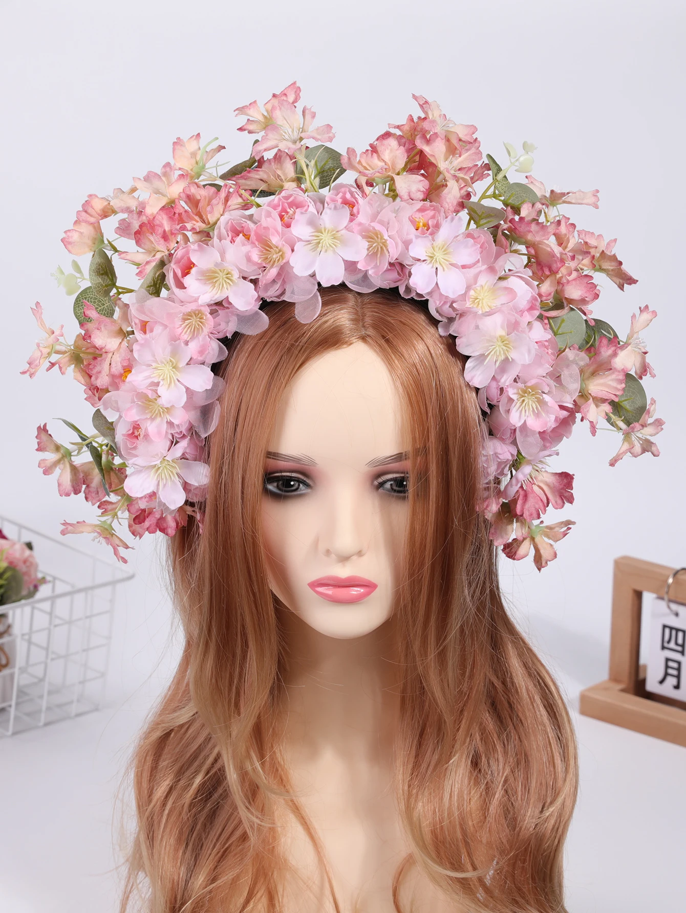 Handmade headwear Double-sided silk flower headband Daily Hanfu accessories High appearance level multi-color hair flower stereo