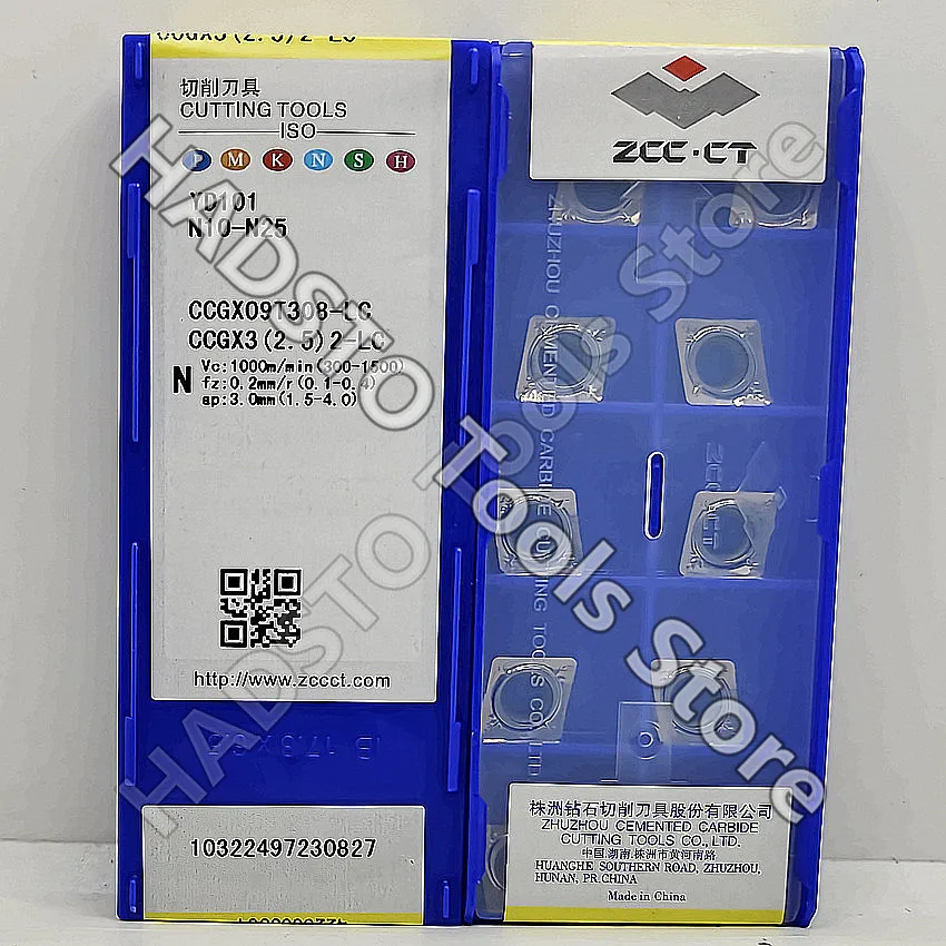 

CCGX09T308-LC YD101 CCGX09T308-LC CCGX09T308 CCGX32.52 ZCC.CT CNC carbide inserts Turning insert For Aluminium N10-N25 10pcs/box