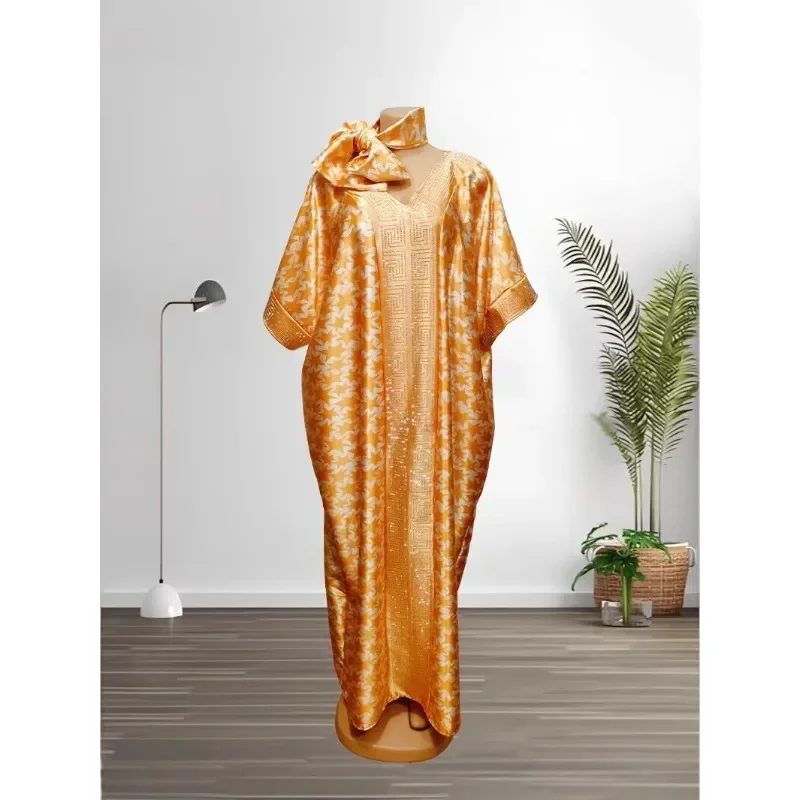 ชุดเดรสแอฟริกันสำหรับผู้หญิงปี 2025 สำหรับงานเลี้ยงตอนเย็น ชุดดาชิกิ เสื้อผ้าแอฟริกัน ชุดคลุม ไซส์ใหญ่ หรูหรา สไตล์ดูไบ คาฟตัน อบายา ชุดมุสลิมแบบยาว