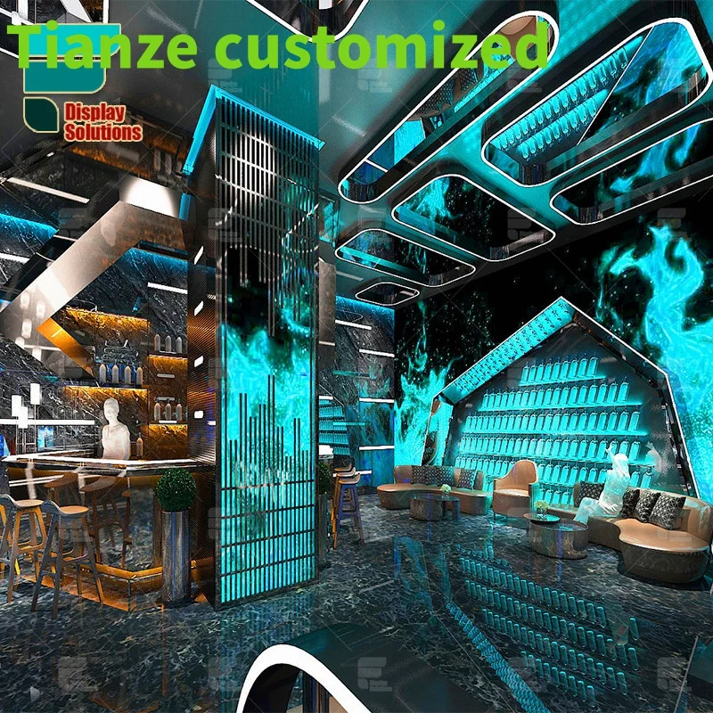 {Customized} night club lounge outdoor high top cocktail led bar furniture table and chairs led round tables event party Gar