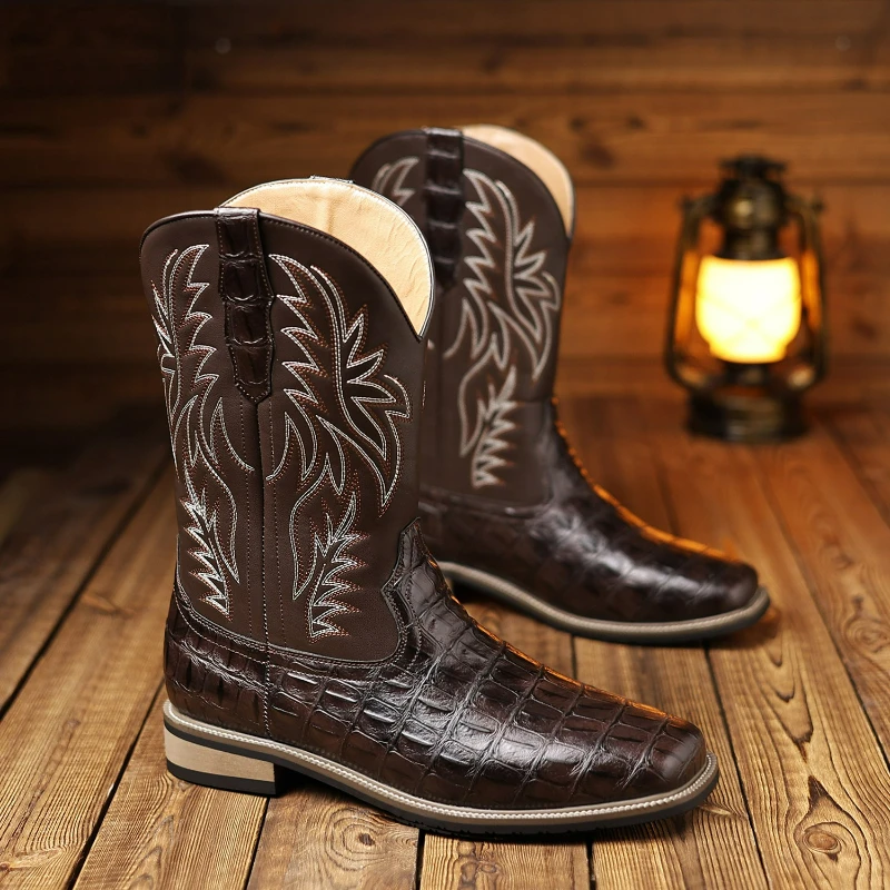 

Retro Men's Western Cowboy Boots Outdoor Men's Knight Boots Snow Boots