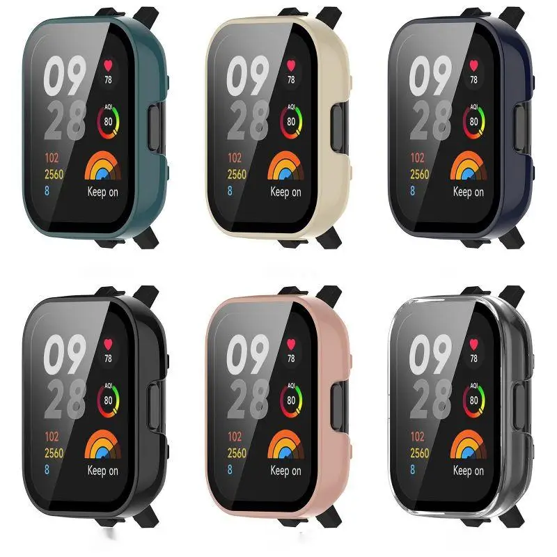 Obudowa ze szkła hartowanego do zegarka Redmi 3 /3 Lite /3 Active Smart Watch pasek na zderzak ochraniacz ekranu dla Xiaomi Redmi Watch3