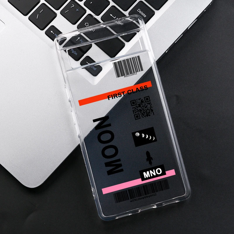 Hot World City Travel Ticket Label Phone Case For Google Pixel 9 Pro XL 8A 8 7 6A 5G Bar Code Transparent Soft Covers Fundas