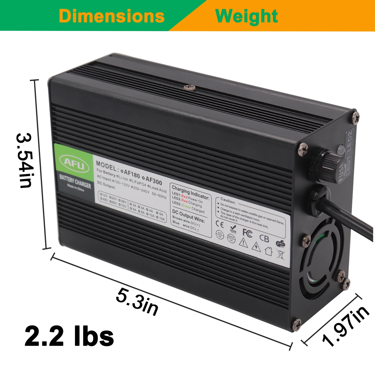14,6V 10A LiFePO4 Batterieladegerät für 4S 12,8V 14,4V LiFePO4 Batteriepack, Intelligentes Batterieladegerät – Detail 2
