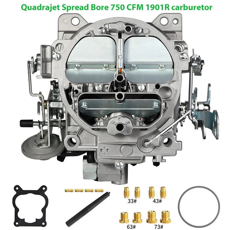 Rochester Quadrajet Carburetor 1901R 750CFM 4 Barrel for Chevy GMC 327 350 396 427 454 V8 Engine 1966-1973 Trucks 4MV Carburador
